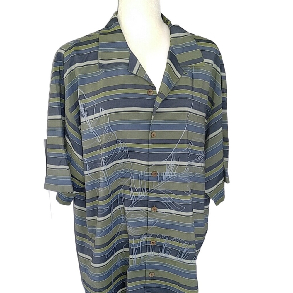 -Tommy Bahama Silk button SHIRT L